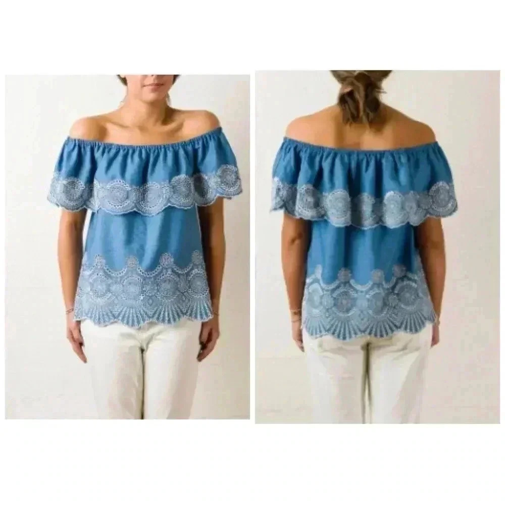 💥Fever Embroidery detailed work Off Shoulder Top M